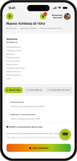screen app richiesta